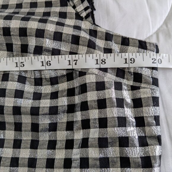 J. Crew Top Women's Medium Silver Black Lurex Sleeveless Metallic Ruffle NWT - Picture 14 of 15